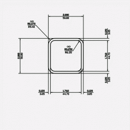 Square Tube RC 2 X 0.12 X 0.37 X 0.25 6061-T6 Mill Finish 20ft