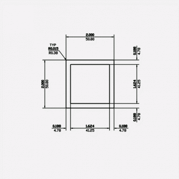 Square Tube SC 2 X 0.188 6061-T6 Mill Finish 20ft