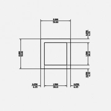 Square Tube SC 2 X 0.25 6061-T6 Mill Finish 20ft