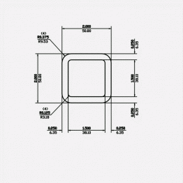 Square Tube RC 2 X 0.25 X 0.375 X 0.125 6061-T6 Mill Finish 20ft