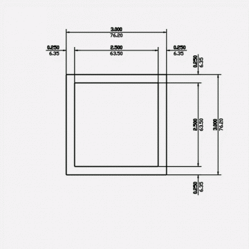 Square Tube SC 3 X 0.25 6061-T6 Mill Finish 20ft