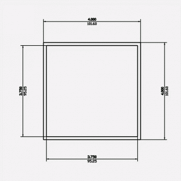 Square Tube SC 4 X 0.125 6061-T6 Mill Finish 20ft