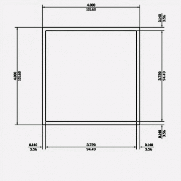 Square Tube SC 4 X 0.14 6063-T5 Satin Clear 22ft