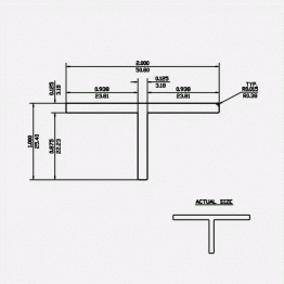 T Bar SF 2 X 1 X 0.125 6063-T5 Mill Finish 12ft