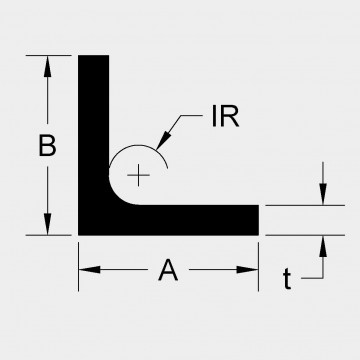 Angle RF 2 X 2 X 0.25 X 0.25 X 0.25 6061-T6 Mill Finish 20ft