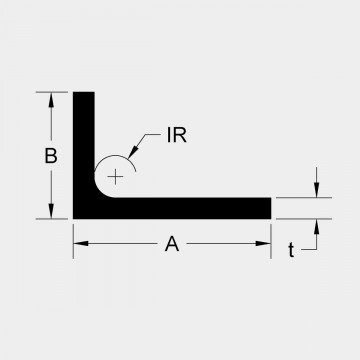 Angle RF 1.5 X 1 X 0.125 X 0.125 6061-T6 Mill Finish 20ft