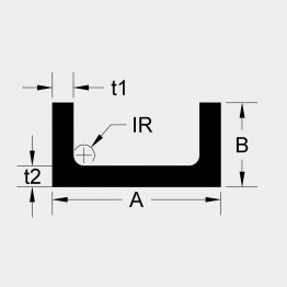 Channel RF 5 x 2.5 x 0.312 x 0.218 x 0.437 6061-T6 Mill Finish 20ft