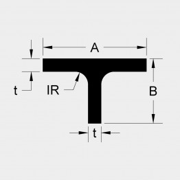 T Bar RF 2 X 2 X 0.250 X 0.250 X 0.250 6063-T5 Mill Finish 20ft